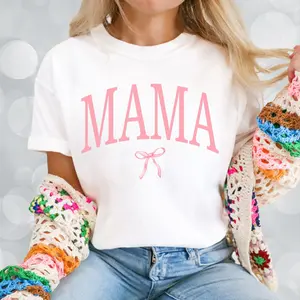 Coquette Mama Shirt, Coquette Bow T-shirt for Mom, Mothers Day Gift, Girly Mama Comfort Color Outfit Comfort Fit New Casual Comfortable