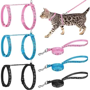 3 Pack  Harness and Leash Reflective  Harness Escape Proof for Walking Adjustable Kitten Harness for Small Medium Cats
