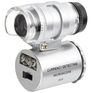 LED dual-light source ultraviolet 60x high-definition magnifying glass, professional instrument for jewelry and diamond identification and coin engraving testing, portable microscopic observation tool