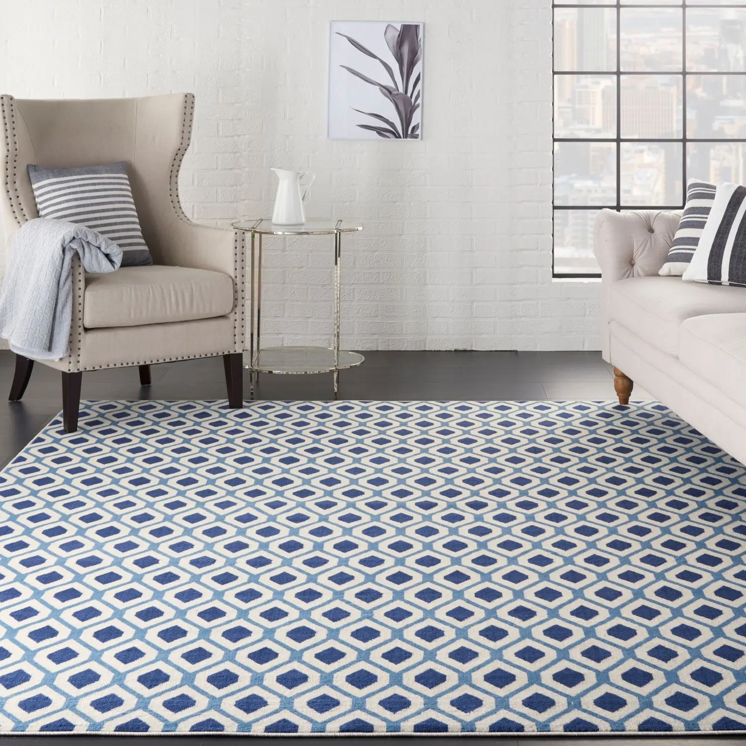 Nourison Grafix Retro Hexagonal Lattice Indoor Rug
