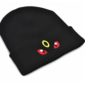 Embroidered Umbreon Inspired Beanie | Beanie Anime Embroidered Beanies Solid Color Trendy Knit Hats Warm Ski Hats For Christmas Gift