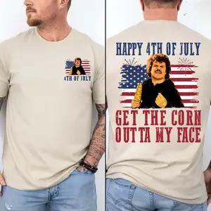 Get That Corn Outta My Face T-Shirt, Funny Independence Day Graphic Tee, Classic Comedy Inspired Shirt, Vintage Patriotic Unisex Wear for Men, for Women