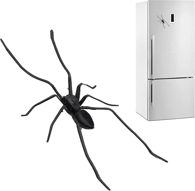 Spider Fridge Magnet, Lifelike Removable Magnetic Spider Decorations for Refrigerator, Garage Door, Car Halloween