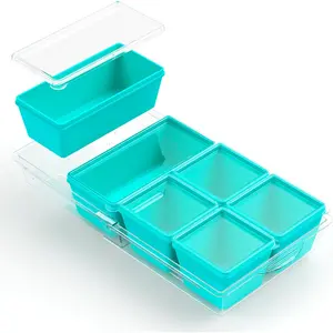 Freezer Molds with Base, Individual 6-Pack 1-Cup & 2-Cup Portion Soup Cubes Freezer Tray with  for  Storage, Dishwasher Safe,  Freezer Containers for Meal Prep