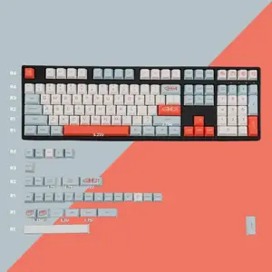 SUSHIRAMA Japanese Ocean Themed Keycap Set for Mechanical Keyboards - Orange White and Blue - Cherry Profile - 140 Keys for pc gaming and desk setups