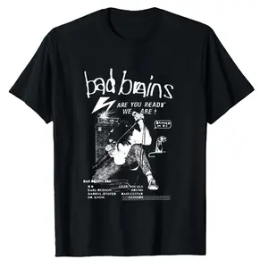 Hot Classic Bad Brains Short Sleeve Black Men's T-Shirt Sweatshirt, Cotton, Casual Menswear Top Vtg