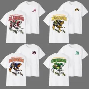Vintage College Football Graphic T-Shirt, Retro Mascot Player Style Unisex Cotton Tee, Campus Sports Fan Shirt, Casual Game Day Gift