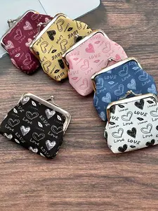Cute Women's Heart Lip Print Stylish Wallet, Love Book Design, 6 Colors Available, Perfect for Travel, Work, Daily Use, Shopping, Gift Idea, Ladies Wallet