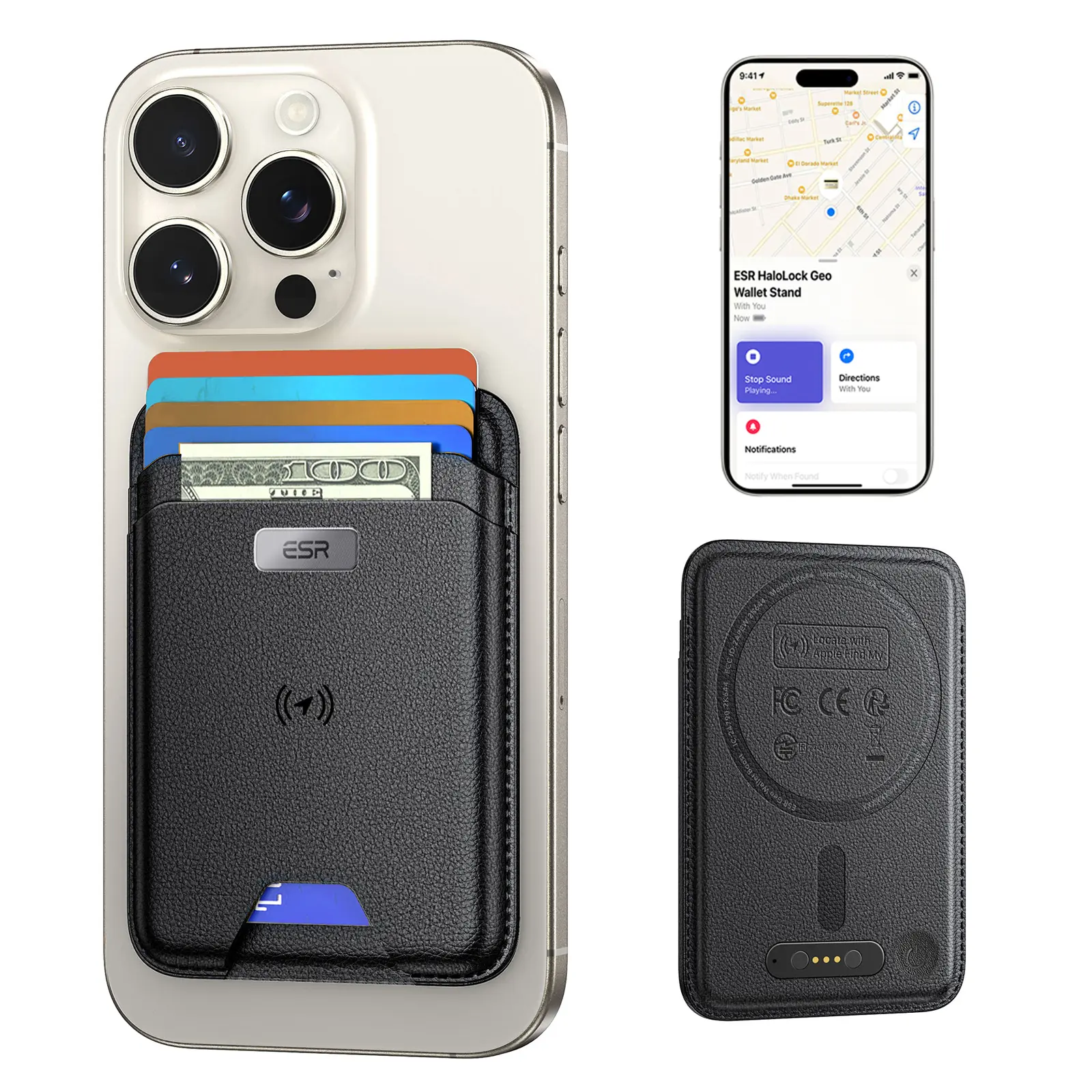 ESR MagSafe Wallet for iPhone Series - 5-Card Holder with Find My, RFID-Blocking, Strong Magnetic Design, Smartphone Protection, Digital Tracking Compatibility (17/16/15/14/13/12; Excludes 13/12 Mini)