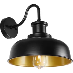 Solar Barn Light for Outside, Outdoor Wall Lights Solar , Farmhouse Exterior Wall Sconce, Industrial Outside Lighting Fixture, Rustic Lantern Works with Gooseneck Barn Shed Garage Patio