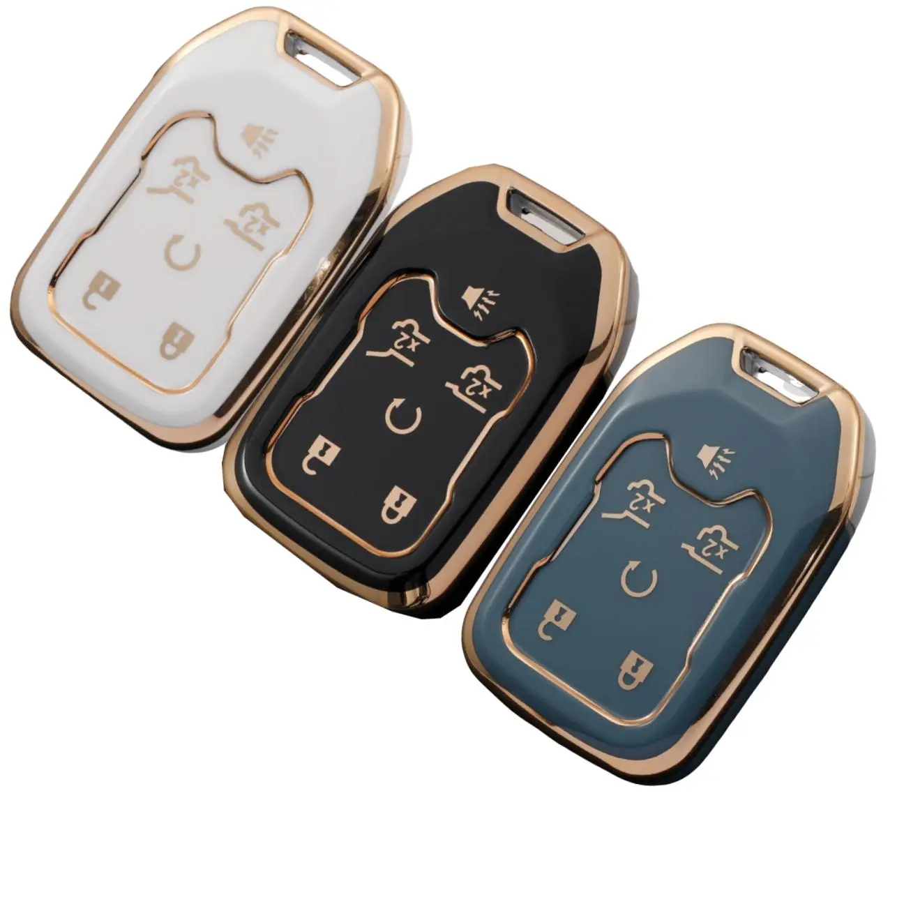 Chevrolet Key Cover for Silverado, Suburban, Tahoe, Gmc Yukon/xl, Terrain, Acadia, Keychain Protector Accessory, Durable Design, Car Key Cover