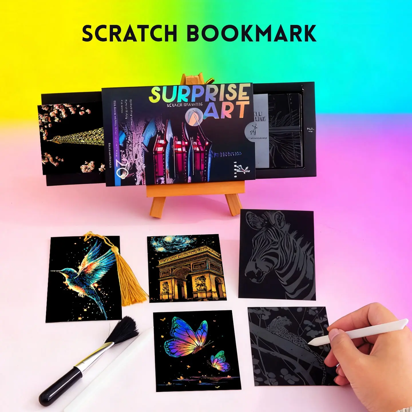Rainbow Scratch Art Paper, Colorful Scrapbooking Material, Ideal for Gifts & Decorations, Perfect for Creative Projects & DIY Crafts