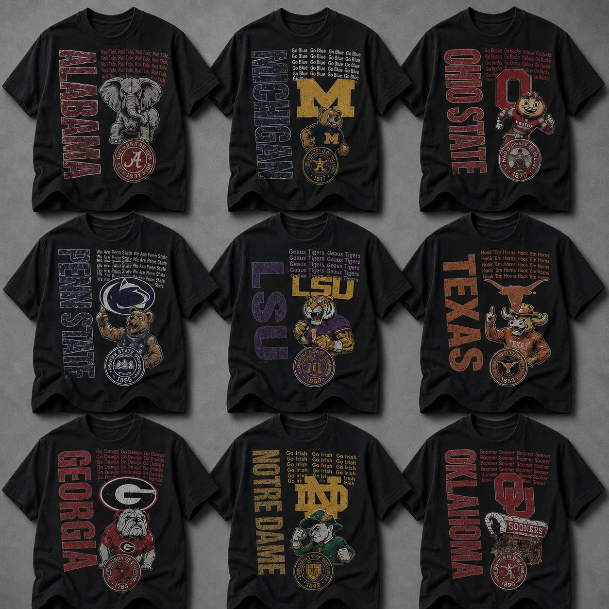 Vintage College Football Graphic T-Shirt, Retro Mascot Sports Tee, Distressed University Style Shirt, Classic Cotton Short Sleeve, Game Day Fan Apparel, Unisex Casual Streetwear Gift for Men Women