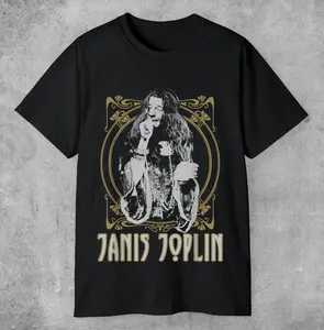 Janis Joplin Graphic Tee Vintage Rock Band Shirt Soft Cotton Unisex Streetwear