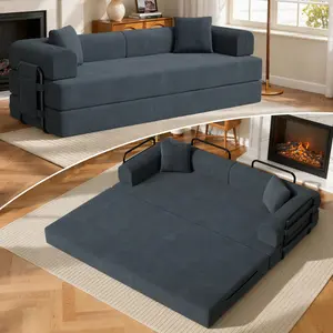 Convertible floor sofa bed, fixed frame, floor sofa recliner, foldable mattress, includes pillows.Suitable for apartments, living rooms, bedrooms.