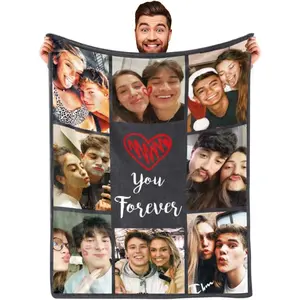 Custom   photos Blanket I Love You Girlfriend Boyfriend Gifts, Personalized Blankets Throw with pictures, Couples Gifts Valentine's Day Christmas Birthday Anniversary Gifts