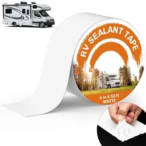 RV Roof Tape Sealant Roofing Tape, 4 Inch X 50 Foot  White RV Tape for Roof Repair Camper Trailer Boat Sealing Leak Repair, UV &