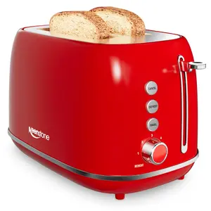 Retro 2 Slice Stainless Steel Toaster for Bread Toast, Revolution Wide Slots, Red, aiming to provide people a better and more convenient life.