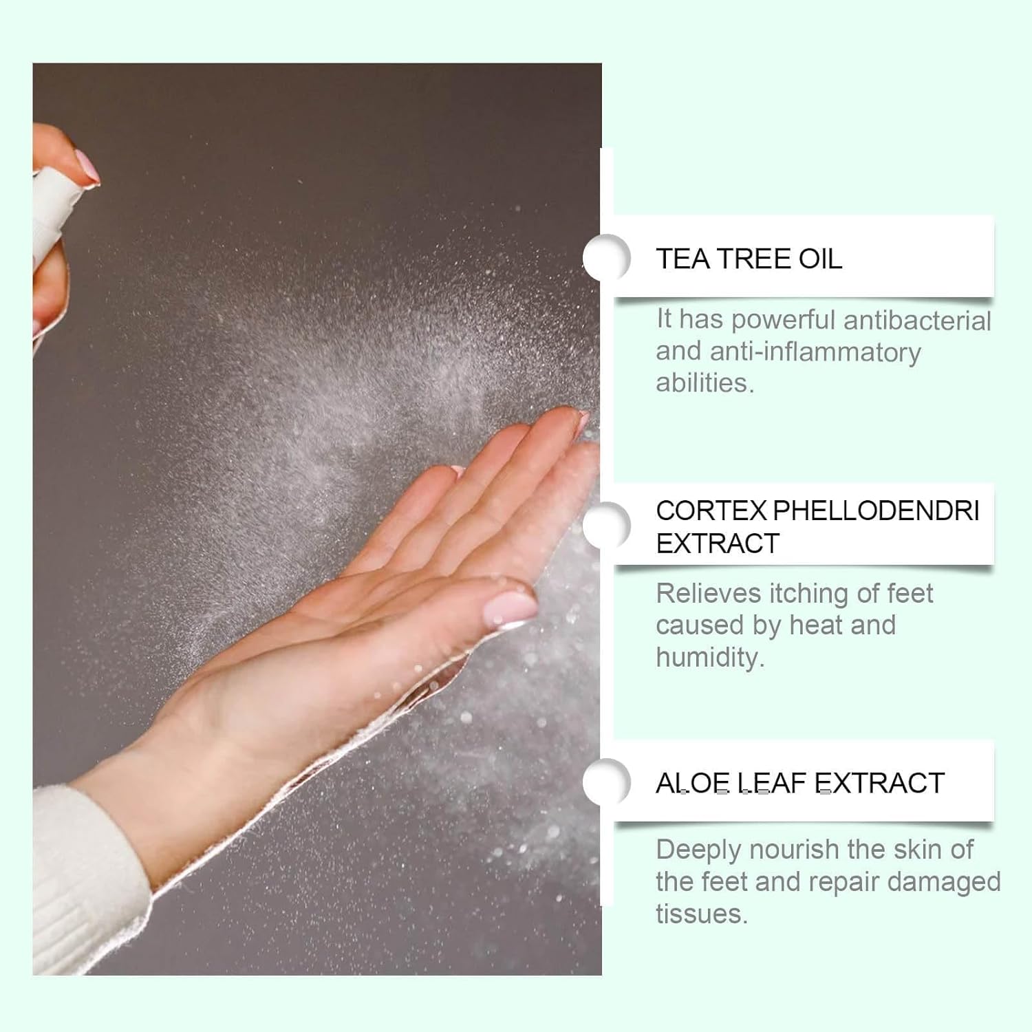 （3 bottles）Tea Tree Oil Foot Spray — Plantar moisturizing deodorant for odor control and dry feet care; natural foot sanitizer with antifungal properties; Ximonth Clear Foot Sanitizer Spray for fresh feet and shoes