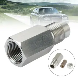 Car Oxygen Sensor Adapter, Car Oxygen Sensor Connector, Universal Car Engine Light Malfunction with Filter Element Small Catalytic O2 Oxygen Decoder