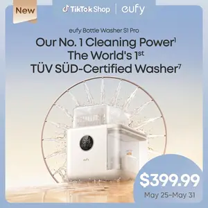 eufy Bottle Washer S1 Pro & Bottle Washer S1,  Built-in Water Softener, All-in-One 3D HydroBlast Washer, 212°F Steam Sterilizer & Thoroughly Fast Dryer, Largest 10-Bottle Capacity, Smart App Control, Hands-Free.