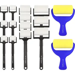 Roller Painting Sponge 15pc Pack for Painting Art & Craft 1'' x6 1.5'' x4 2'' x3 3'' x2 Disposable & Washable