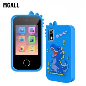 MGALL Cute Kids Smart Toy Phone with Cartoon Silicone Shockproof Case, Dual Cameras, Touchscreen Learning Games, MP3 Music Player & Fun Apps, Child-Friendly Travel Toy, Educational Early Learning Device, Perfect Birthday & Holiday Gift for Boys and Girls