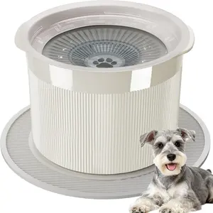 No Spill Ceramic Dog Water Bowl, Large Capacity Slow Drinking Bowl with Floating Disk & Filter, Heavy Duty Anti-Slip Bowl for Small to Medium Dogs, Cats & Multi-Pet Homes Indoor
