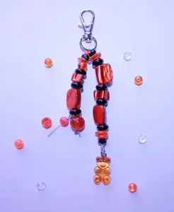 Orange and Black Bag Charm