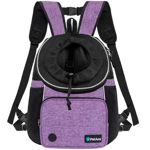 PetAmi Dog Front Carrier Backpack, Adjustable Dog Pet Cat Chest Carrier Backpack, Ventilated Dog Carrier for Hiking Camping Travel, Small Medium Puppy Large Cat Carrying Bag