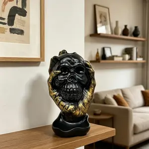 Vintage Skull Hand Incense Burner, Gothic Resin Flow Diffuser, Halloween Decor, Cool Home Decoration, 1pc Retro Style
