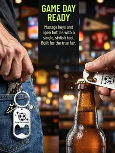 1pc Soccer Bottle Opener Keyring, Portable Football Beer Bottle Opener Key Chain Keyring Beverage Bottle Opener Key Ring For Men, Women,Football Player Lover Keyring For Dad,Grandad Keyring, Personalised Gifts for him