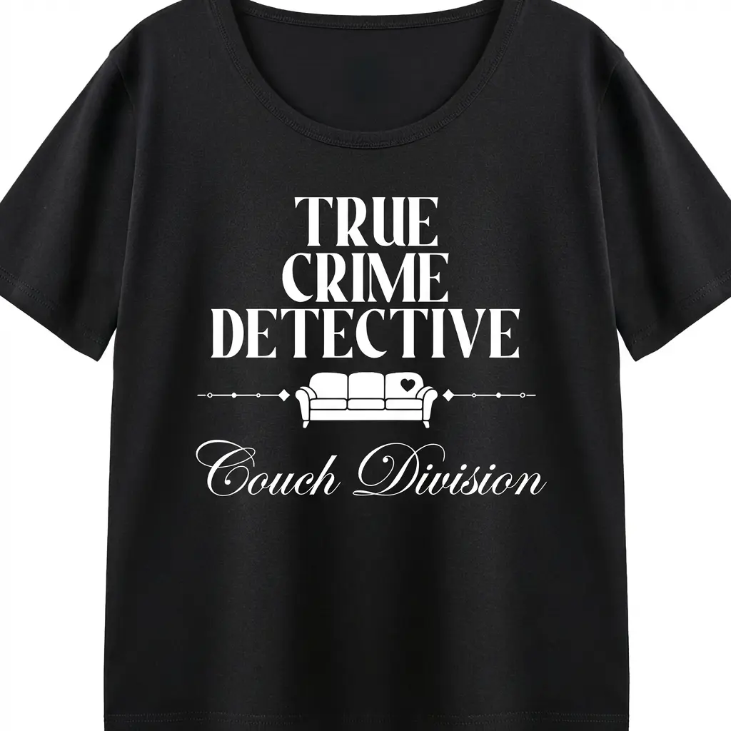 True Crime Division Shirt Funny Sarcastic Women Couch Division Detective Podcast Lover Mother's Day Gift Relaxed Fit Comfy Top Womenswear Womenswear