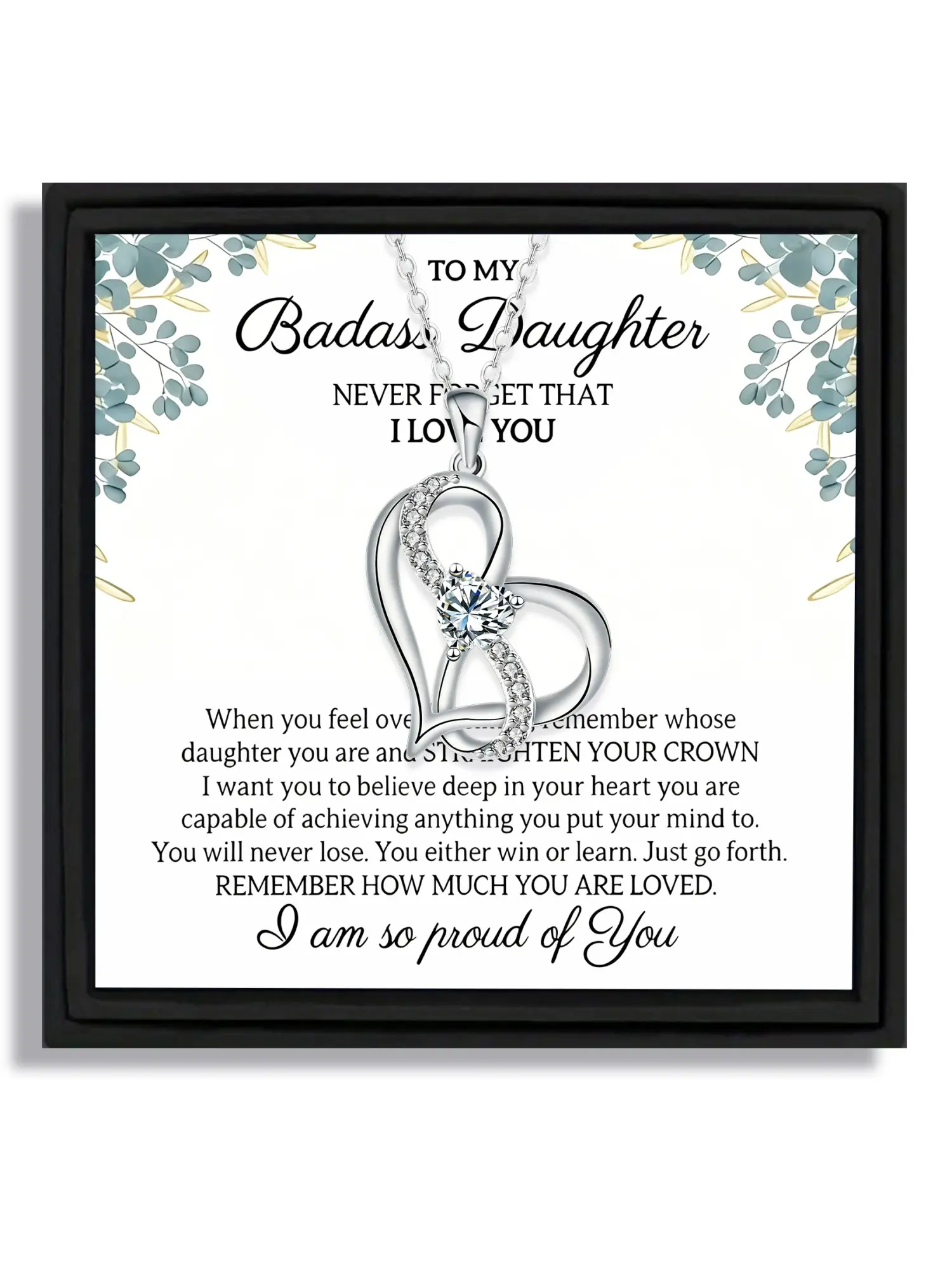 1 piece infinite heart pendant necklace birthday gift for daughter style with blessing card and box Love Heart Necklace