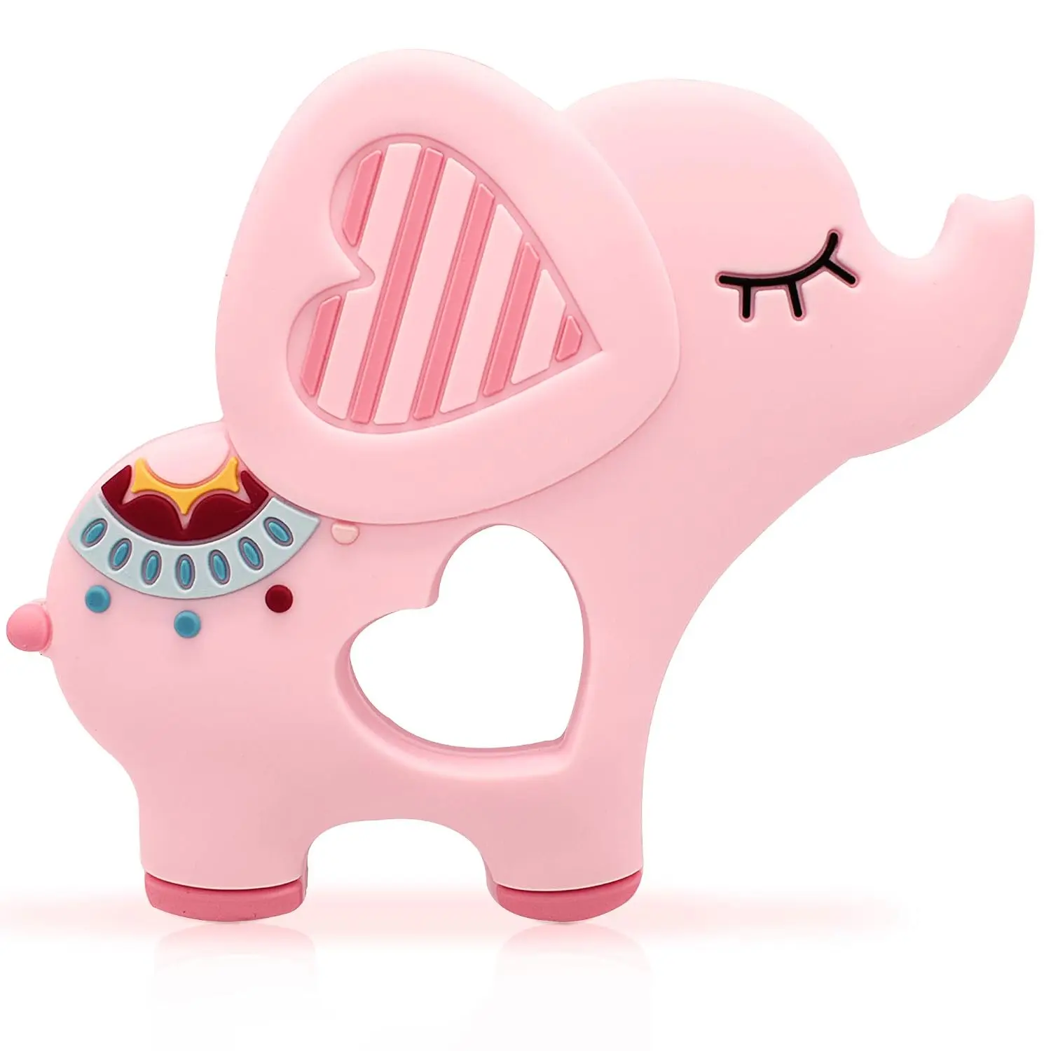 Elephant Baby Teether Toy, Easy-Grip Silicone Sensory Teether