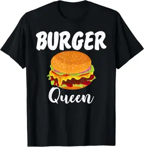 100% Cotton Hamburger Cheeseburger Burger Queen Fast Food T-Shirt