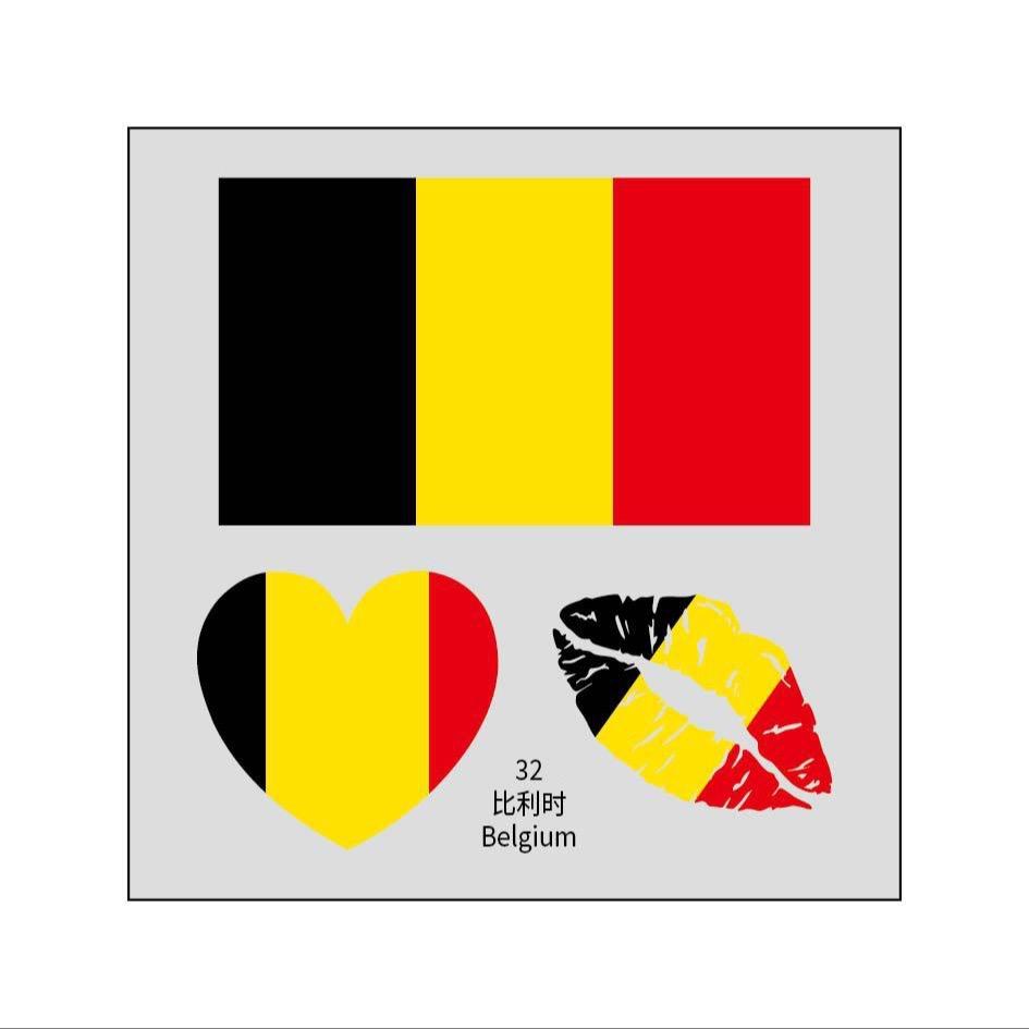 World Cup Football Face Stickers Temporary Tattoos Waterproof Country Flag Decals for Sports Fans Watch Party Game Day Celebration Festival Event Supplies 48PCS