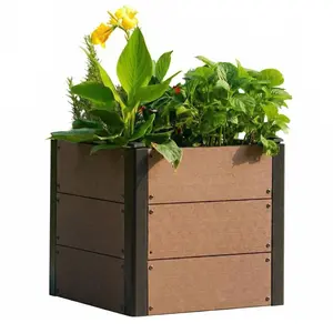 Wood Raised Garden Bed 19x19x17 in, Deep Outdoor Planter Box with Open Bottom for Patio Balcony Garden