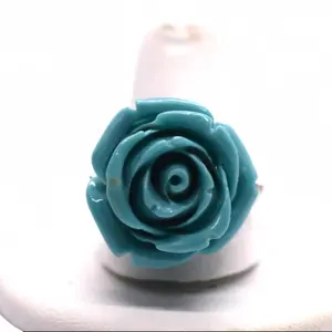 Blue Rose Wire Wrapped Ring