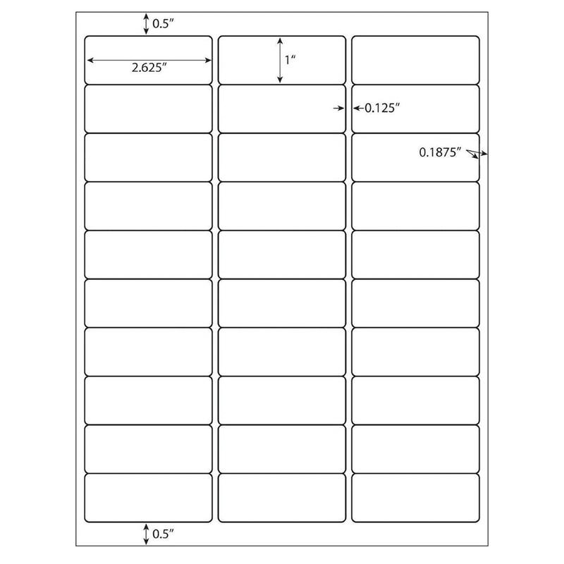 SJPACK 8.5" x 11" Sheet All-Purpose Self-Adhesive Labels, 1" X 2-5/8" a Label White, Pack of 25 Sheets Compatible with Laser/Inkjet Printer Customization Permanent