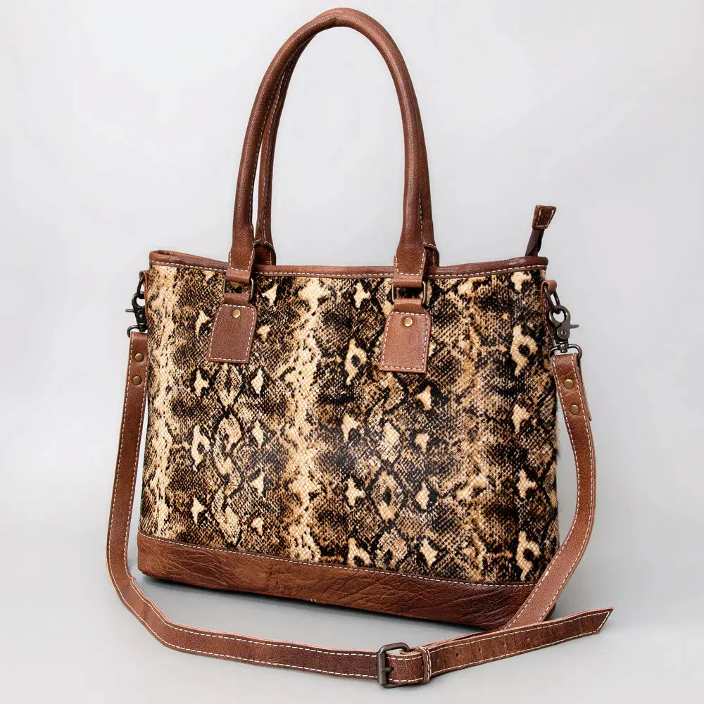 American Darling - Hard Case Women's Conceal Carry (CCW) Purse - Hair On Genuine Western Leather Women Bag with Snake-Print