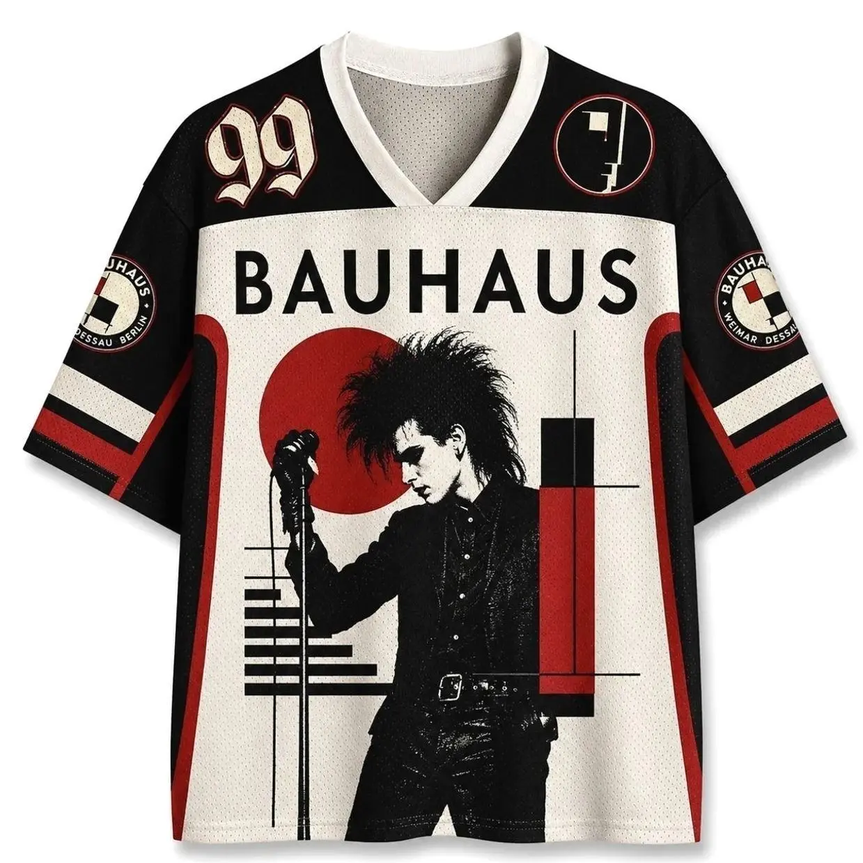 Bauhaus Gothic Rock Band Graphic Jersey Shirt Vintage Darkwave Sports Mesh Fan Apparel 133 XJK