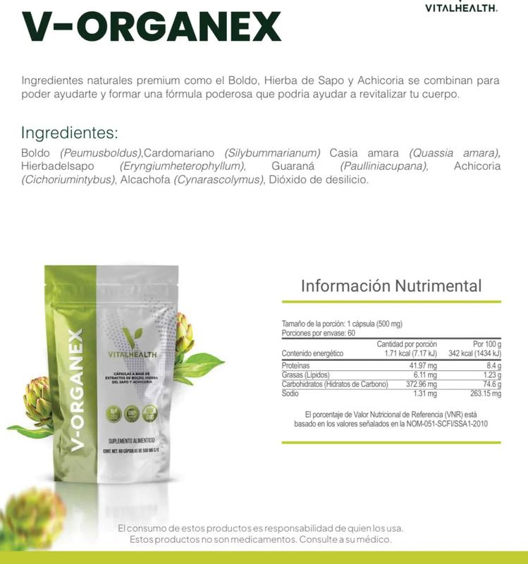 Vital Health Global V-ORGANEX Hepatobiliary Support with Milk Thistle and Artichoke