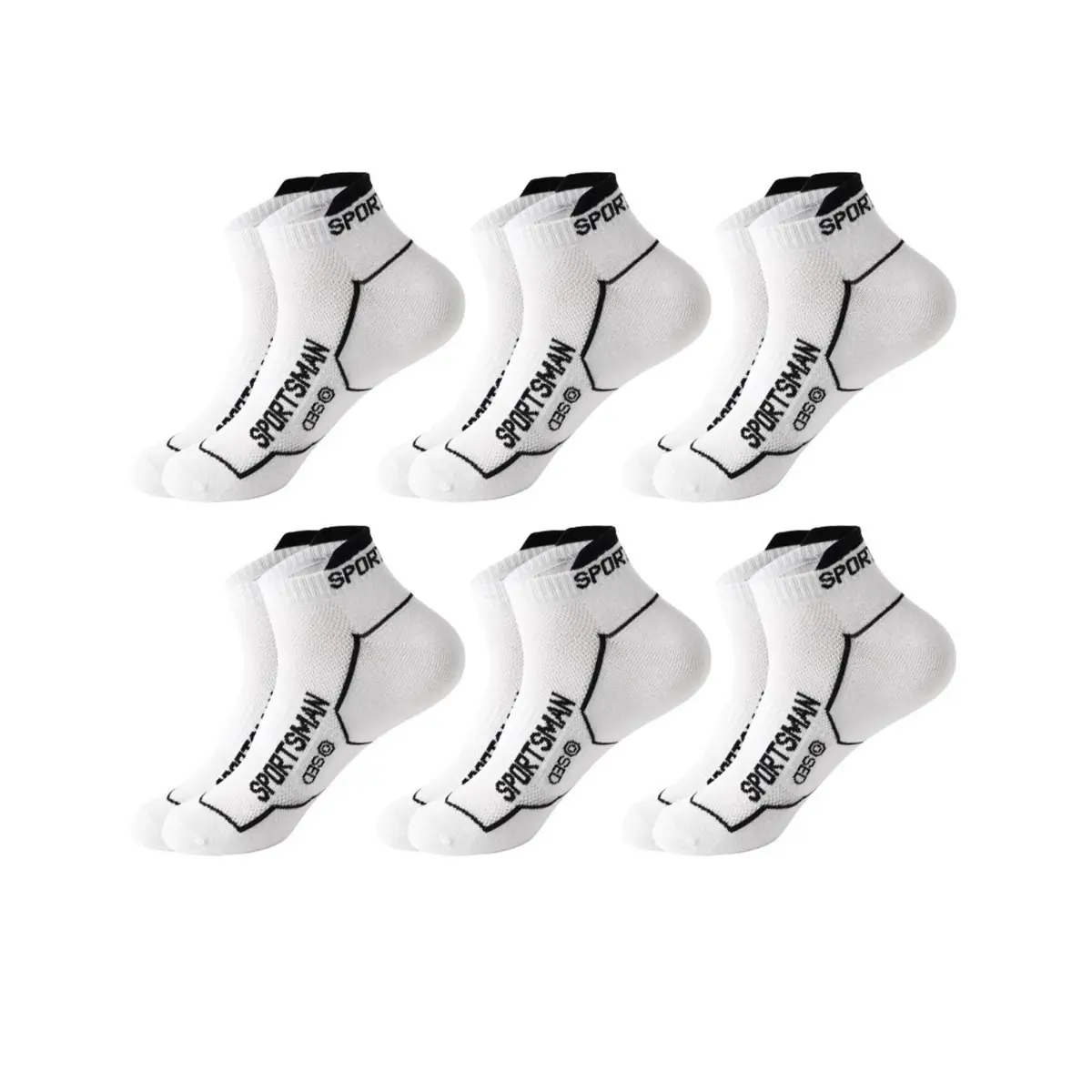 Men's 5-Pair Low Cut Ankle Socks - Cushioned Cotton Sports Socks Set, Breathable Mesh Top, Reinforced Stitching at Toe, Snug Fit for Running, Hiking, Athletic Running Socks