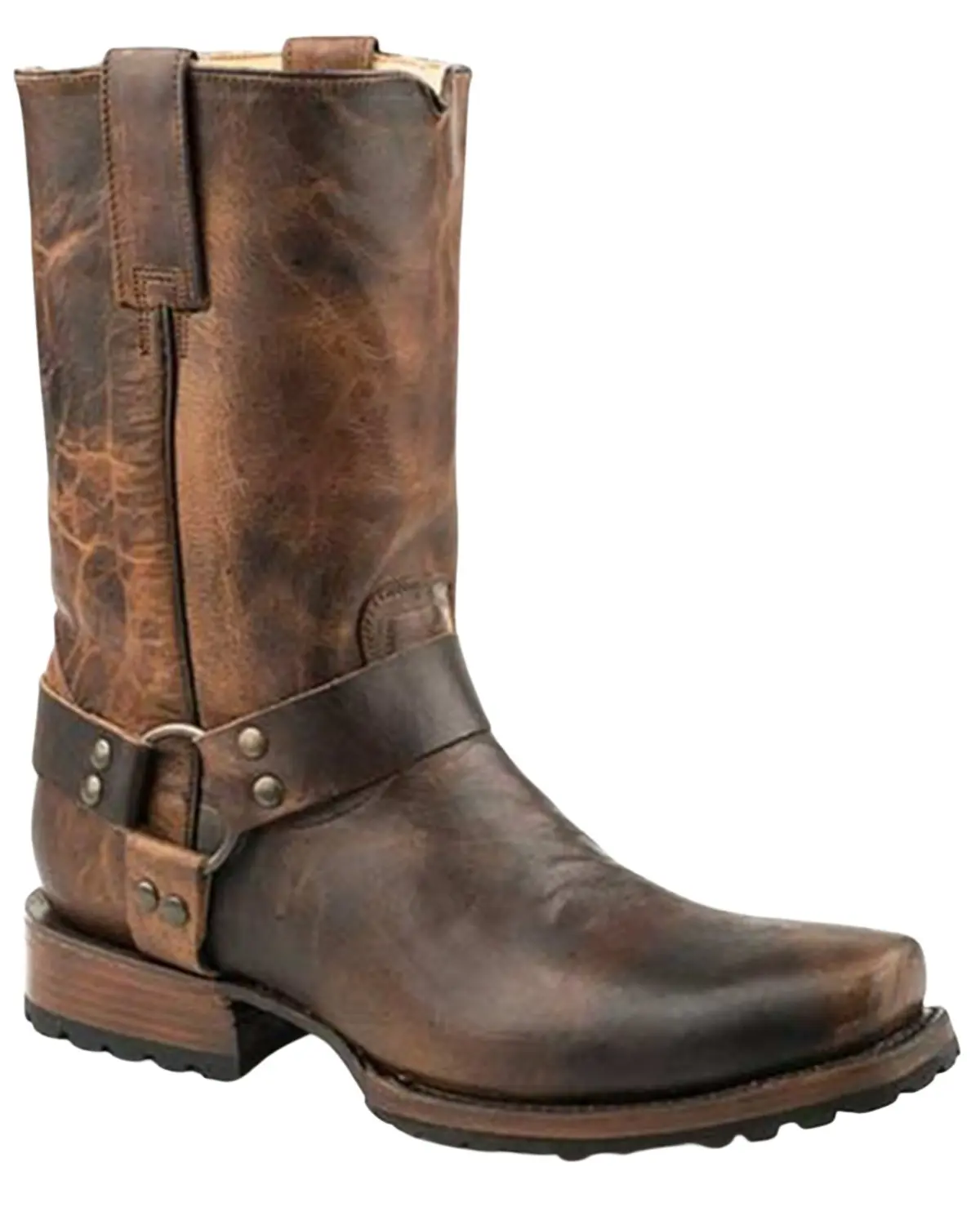 Stetson Men's Men'S Heritage Harness Waxy Shaft Pull On Moto Boot Square - 12-020-6223-1632 Br