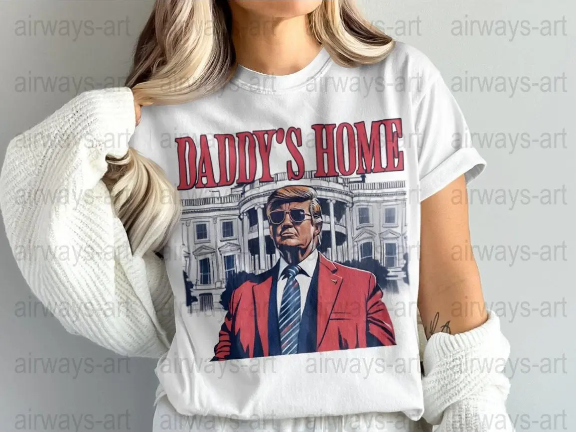 Rad & Cove Unisex Daddy's Home White House T-shirt on white, Trump MAGA shirt Shortsleeve