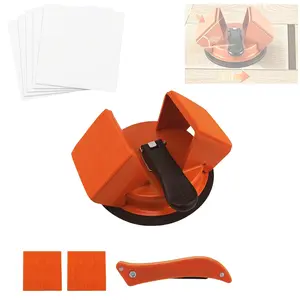 Duty Gap Fixer Tool with Suction Cup - 45° Dual-Sided Striking Surface Gap Repair Tool - Complete Kit with 5 Sticky Pads & Cleaner for Laminate, Vinyl, LVP & Floors