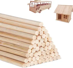 1/4 x 12 Inch 25PCS Dowel Rods Wood Sticks Wooden Dowel Rods - Unfinished Bamboo Sticks - for Crafts and DIYers