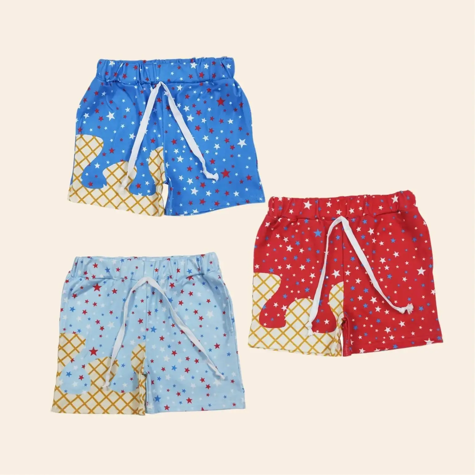 4th of July Kids’ Ice Cream Cozy Shorts Cute Clothes