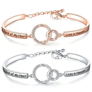 Memorial Jewelry Sympathy Gift A Piece of My Heart Lives In Heaven Bracelet Loss Jewelry Gift